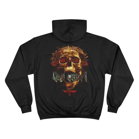 Unisex Champion Hoodie - 3D Golden Skull.