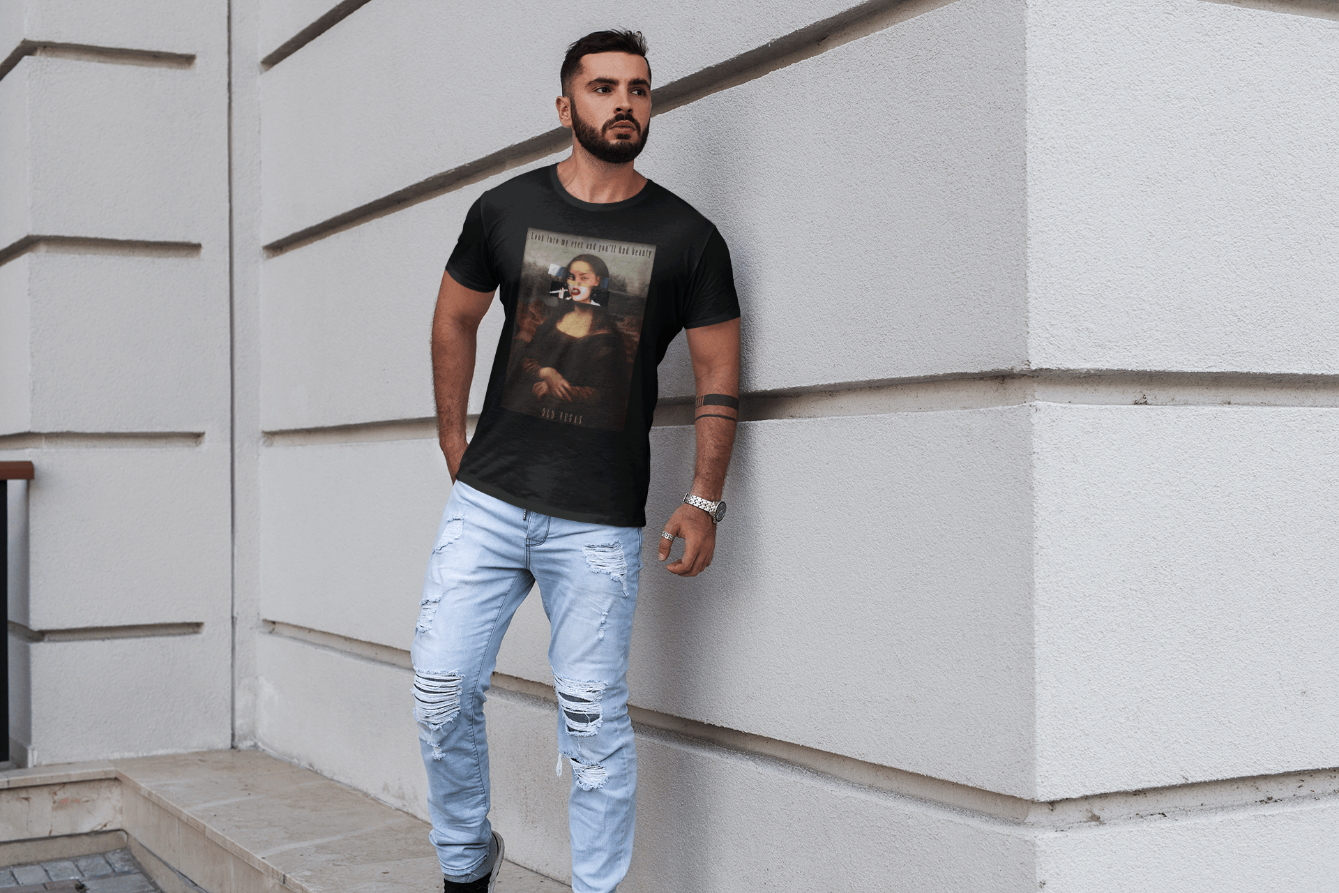 Smoking Mona Lisa - Graphic T-shirt - OLD VEGAS
