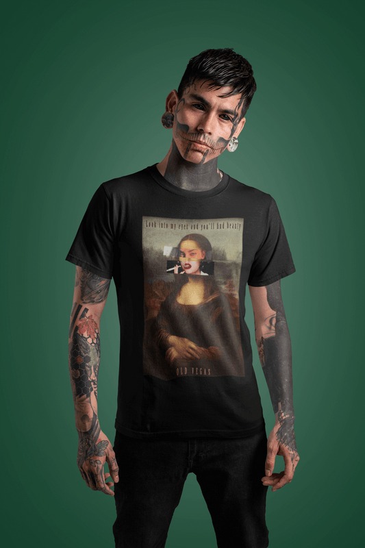Smoking Mona Lisa - Graphic T-shirt - OLD VEGAS