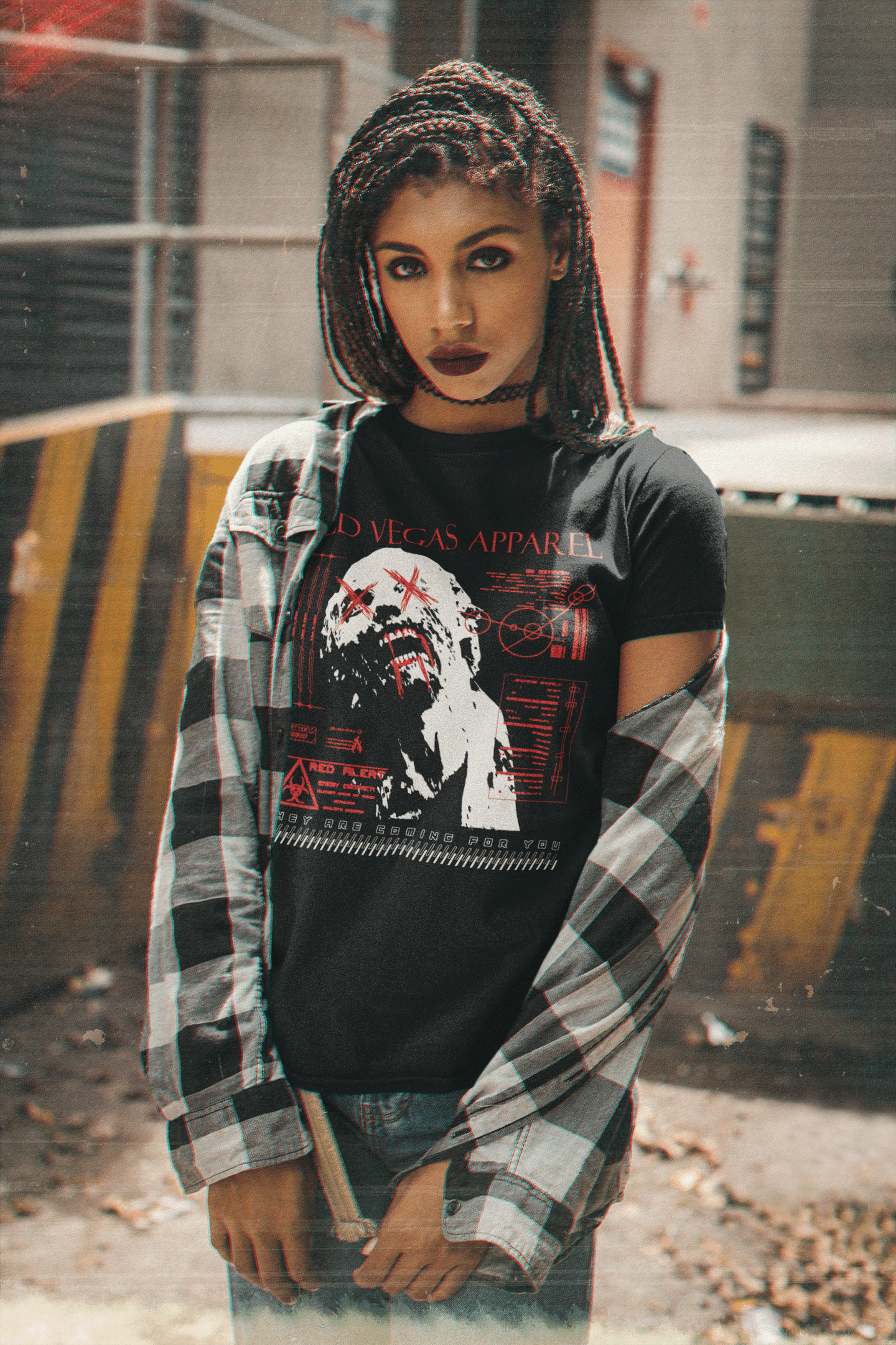 Zombie Red Alert - Graphic T-shirt - OLD VEGAS